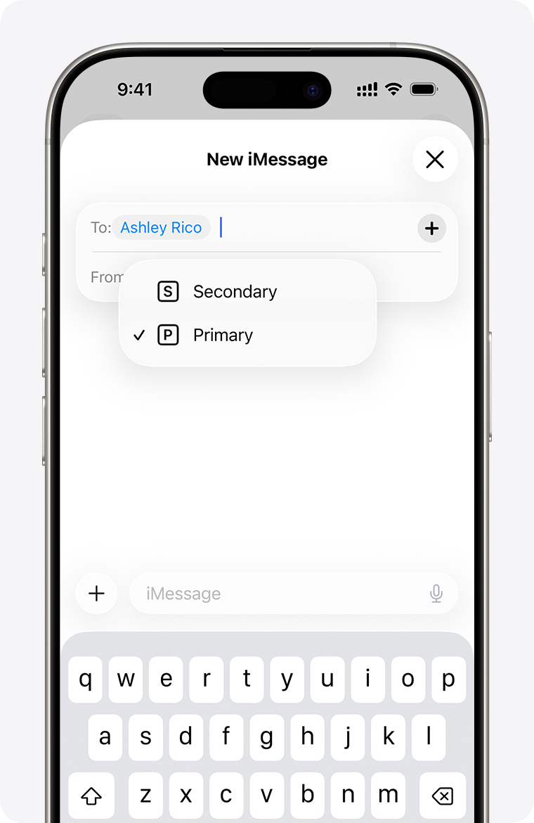 Dual eSIM select line to send iMessage or SMS or MMS or RCS message